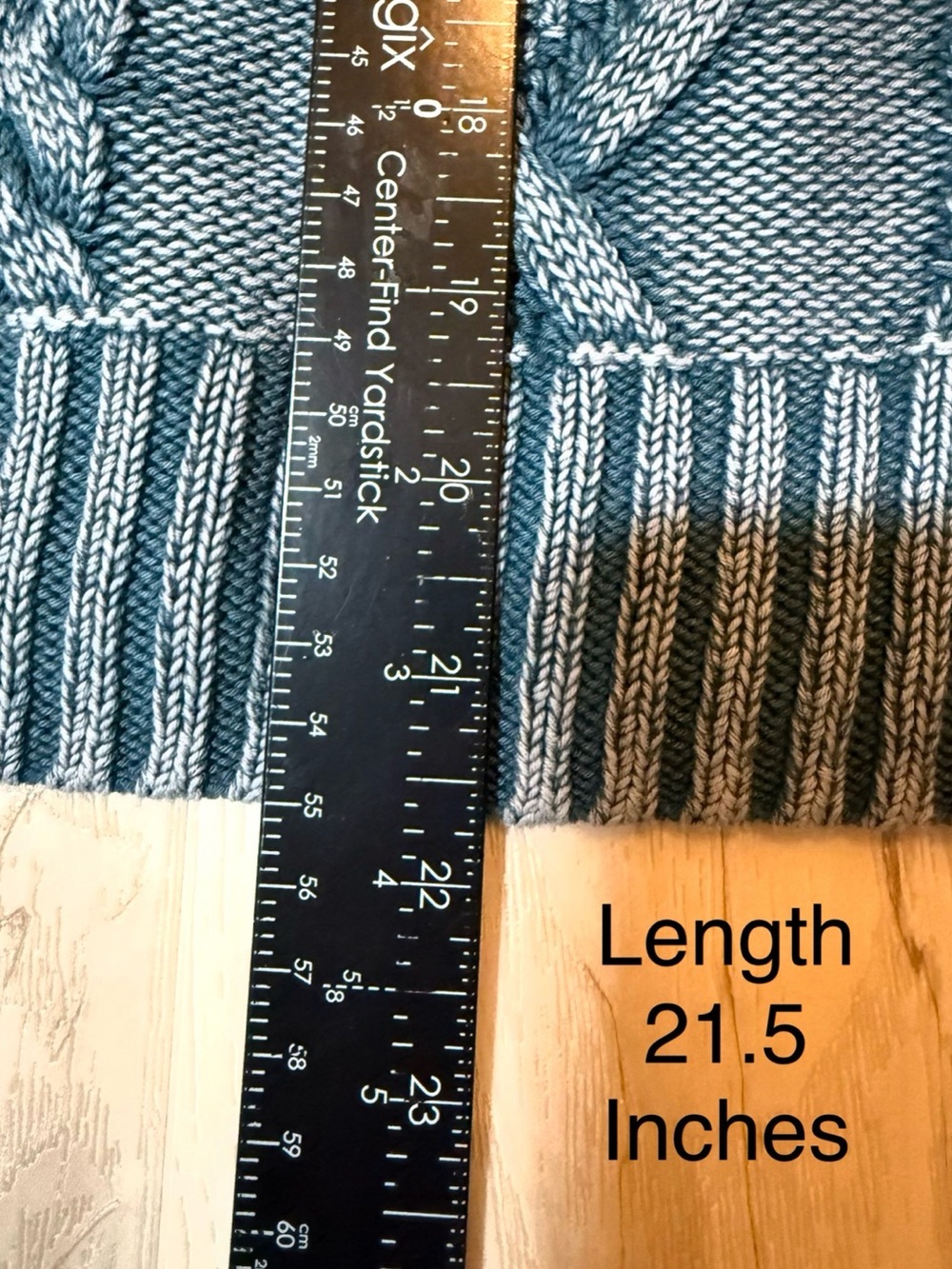 Lucky Brand Womens Cable Stitch V-Neck Sweater in Blue. Size S, 100% Cotton - Picture 8 of 8